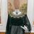 Dark Green Color Embroidery,Real Mirror & Pearls Work Faux Georgette Ready To Wear Saree