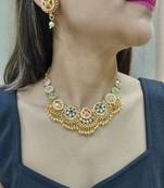 Multicolor kundan meenakari necklace set