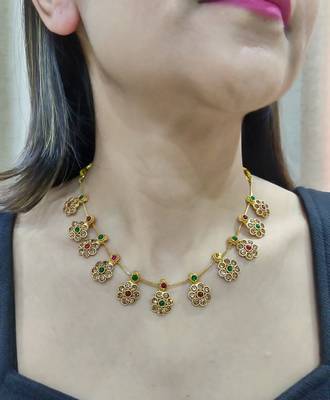 Multicolor stone studded necklace set 2