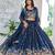 Blue Color Embroidery Sequence with Thared Work Silk Lahenga Choli Set