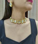 Gunjan kundan choker set with maangtika