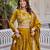 Yellow Color Embroidery Sequence with Thared Work Silk Lahenga Choli Set