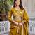 Yellow Color Embroidery Sequence with Thared Work Silk Lahenga Choli Set