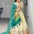 Rama Color Semi Beads Embroidery Work Crush Vichitra Lehenga With Unstitched Blouse