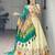 Rama Color Semi Beads Embroidery Work Crush Vichitra Lehenga With Unstitched Blouse