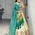 Rama Color Semi Beads Embroidery Work Crush Vichitra Lehenga With Unstitched Blouse