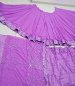 Lavender Faux Georgette Lehenga Choli with Sequin & Thread Embroidery Work and Matching Dupatta