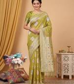 Mustrad color linen cotton fabric woven designer partywear saree