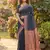 Navy blue color beautiful linen cotton fabric woven designer partywear saree