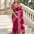 Rani pink color beautiful russian silk floral position printed work saree