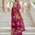 Rani pink color beautiful russian silk floral position printed work saree