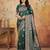 Green color silk blended woven designer ethnic sophisticated saree