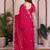Pink color satin chiffon fabric designer embroidered ethnic saree