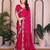 Pink color satin chiffon fabric designer embroidered ethnic saree