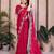 Pink color satin chiffon fabric designer embroidered ethnic saree