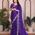 Purple color satin chiffon fabric designer embroidered ethnic saree
