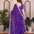 Purple color satin chiffon fabric designer embroidered ethnic saree