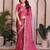Pink color satin chiffon fabric designer embroidered ethnic saree
