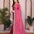 Pink color satin chiffon fabric designer embroidered ethnic saree