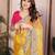 Yellow color designer fendy chiffon saree for classy bollywood looks