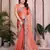 Orange color designer fendy chiffon saree for classy bollywood looks