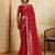 Red color beautiful georgette fabric glamorous embroidered saree