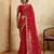 Red color beautiful georgette fabric glamorous embroidered saree