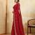 Red color beautiful georgette fabric glamorous embroidered saree