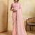 Pink color beautiful georgette fabric glamorous embroidered saree
