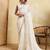 White color beautiful georgette fabric glamorous embroidered saree