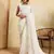 White color beautiful georgette fabric glamorous embroidered saree
