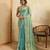 Sky blue color beautiful fendy chiffon fabric glamorous embroidered saree