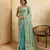 Sky blue color beautiful fendy chiffon fabric glamorous embroidered saree