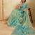 Sky blue color beautiful fendy chiffon fabric glamorous embroidered saree