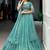 Stunning Sea Green Bead Work Organza Mehendi Wear Lehenga With Blouse