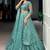 Stunning Sea Green Bead Work Organza Mehendi Wear Lehenga With Blouse