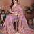 Pink color vichitra silk fabric designer embroidery work graceful partywear saree