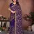 Purple color vichitra silk fabric designer embroidery work graceful partywear saree