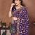 Purple color vichitra silk fabric designer embroidery work graceful partywear saree
