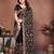 Black color vichitra silk fabric designer embroidery work graceful partywear saree