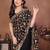 Black color vichitra silk fabric designer embroidery work graceful partywear saree