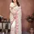 Off white color georgette fabric designer embroidery work graceful partywear saree