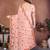 Peach color georgette fabric designer embroidery work graceful partywear saree