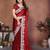 Maroon color rangoli silk fabric designer embroidery work ceremonial saree