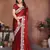 Maroon rangoli silk fabric designer embroidery work ceremonial saree