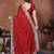 Maroon color rangoli silk fabric designer embroidery work ceremonial saree