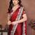 Maroon color rangoli silk fabric designer embroidery work ceremonial saree