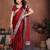 Maroon color rangoli silk fabric designer embroidery work ceremonial saree