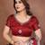 Maroon color rangoli silk fabric designer embroidery work ceremonial saree