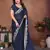 Blue color rangoli silk fabric designer embroidery work ceremonial saree